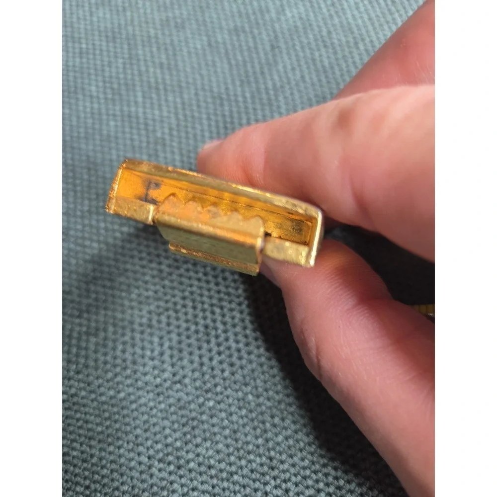 Vintage Antique Flip Letter G Enamel Gold Belt Buckle 1in Belt Antique